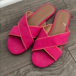 J. Crew Pink Cross Strap Sandals